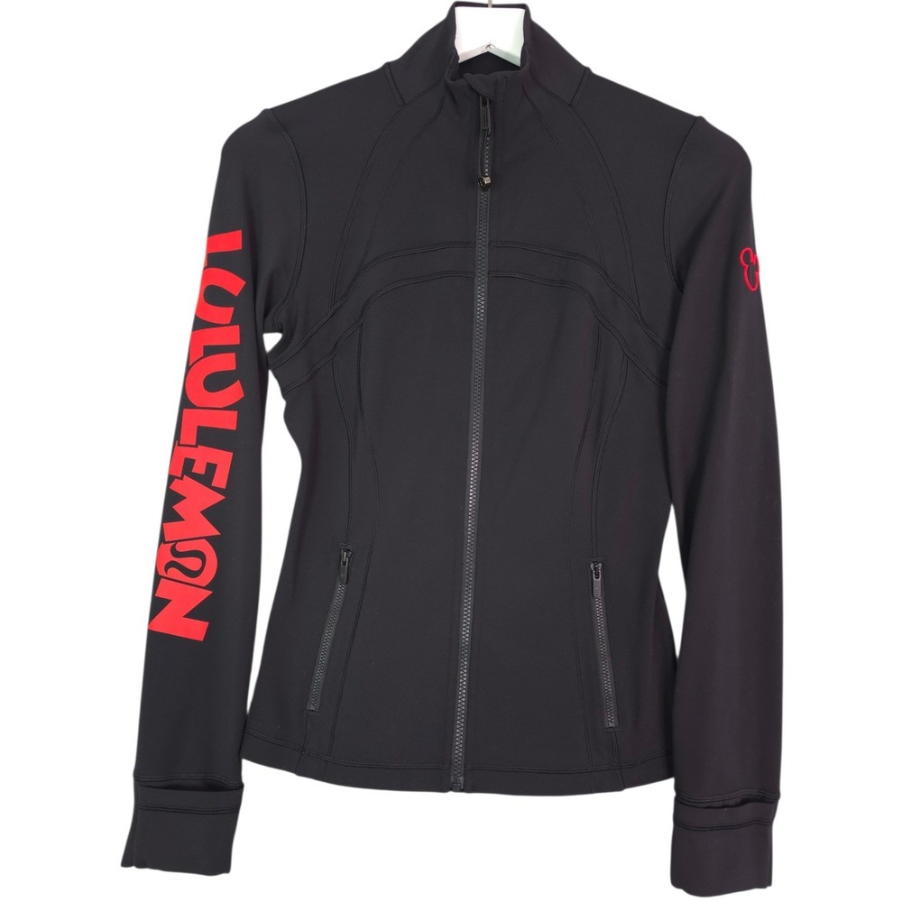 Lululemon Disney Define Jacket Women 6 Black Luon Mickey Mouse Logo Zip Up